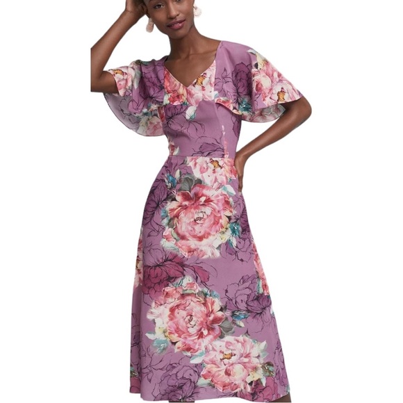 Anthropologie Dresses & Skirts - Anthropologie Purple Floral Midi Dress